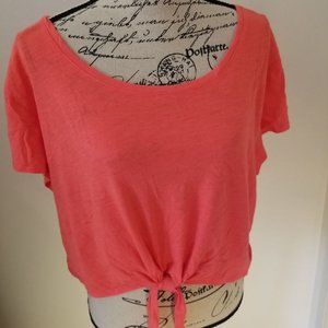 Coral Half Lace Crop, knot in Front (Girls/Teen)